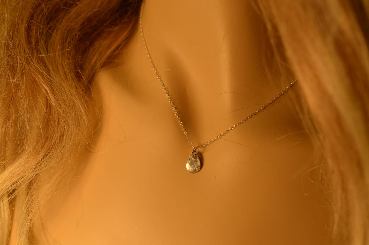 Brushed Tear Drop Lariat Sterling Silver Minimalist Necklace Jewelry.all 925 Sterling Silver.